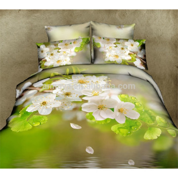 Oriental 3D Floral Duvet Cover Cushion Cover Bed Sheet 6PCS Bedding Sets